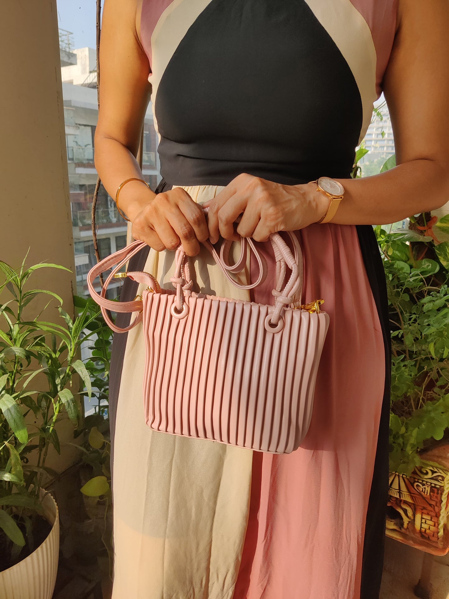 Pleated Sling Bag