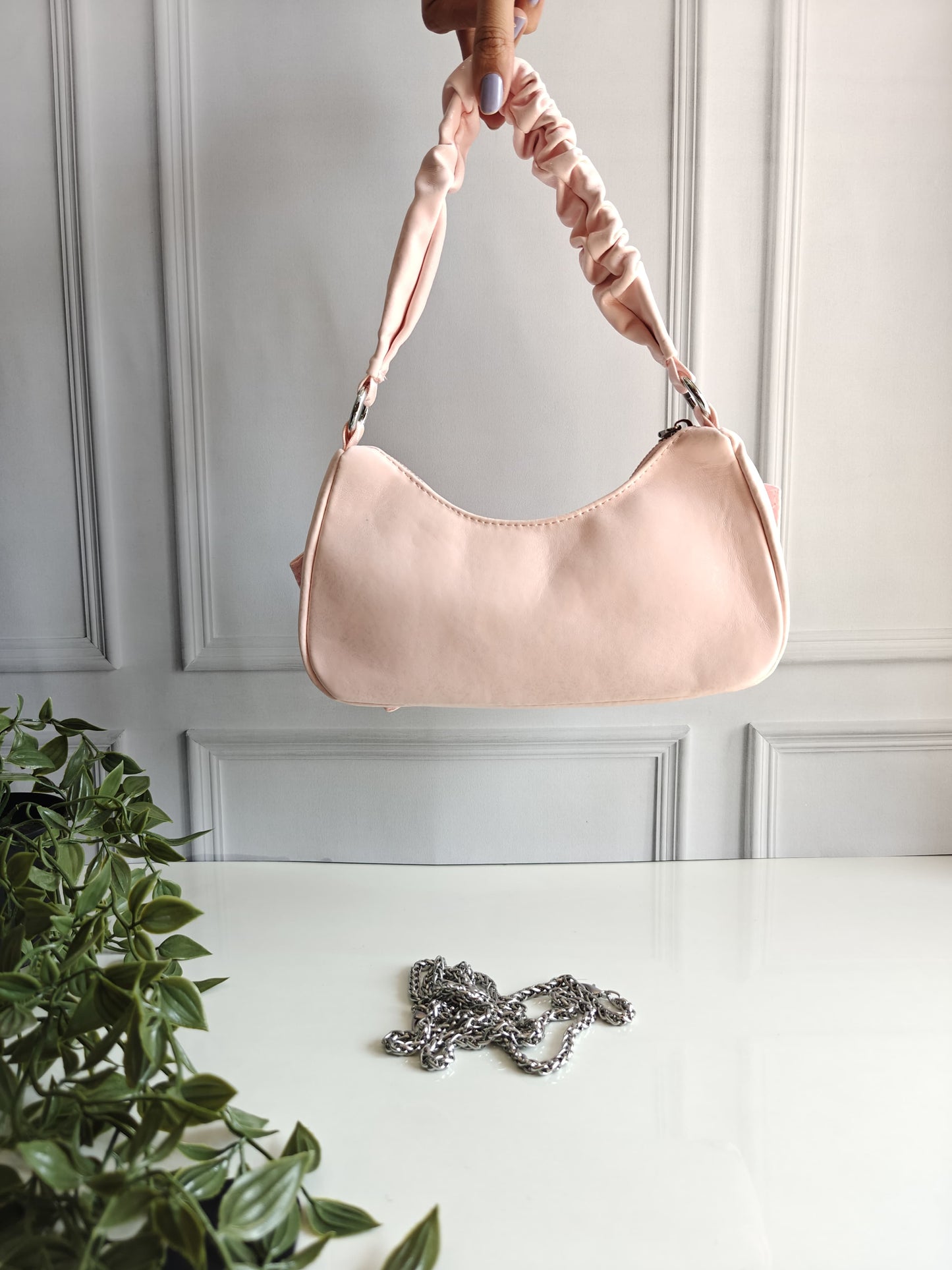 Bow Handbag with Ruched Handle