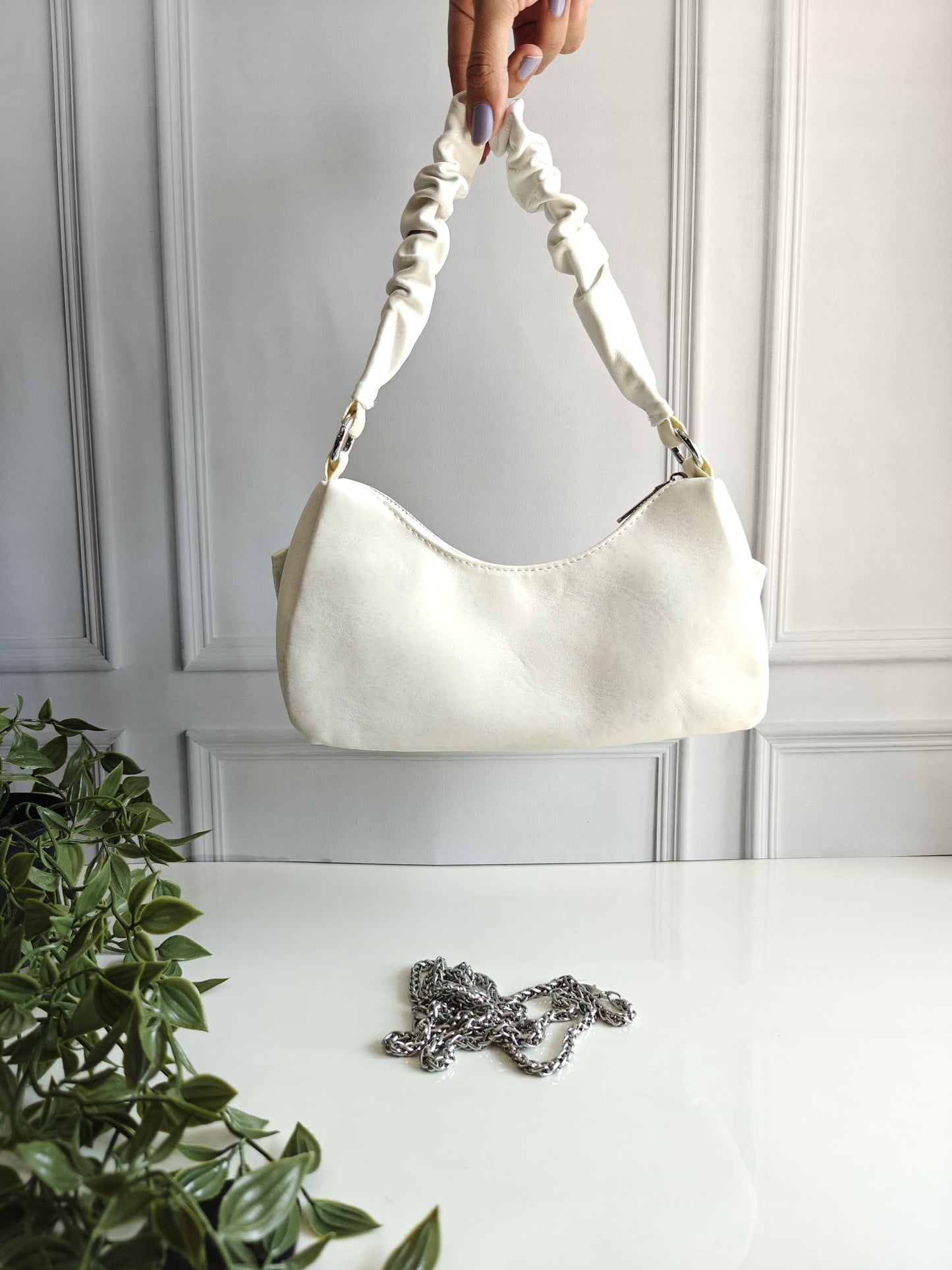 Bow Handbag with Ruched Handle