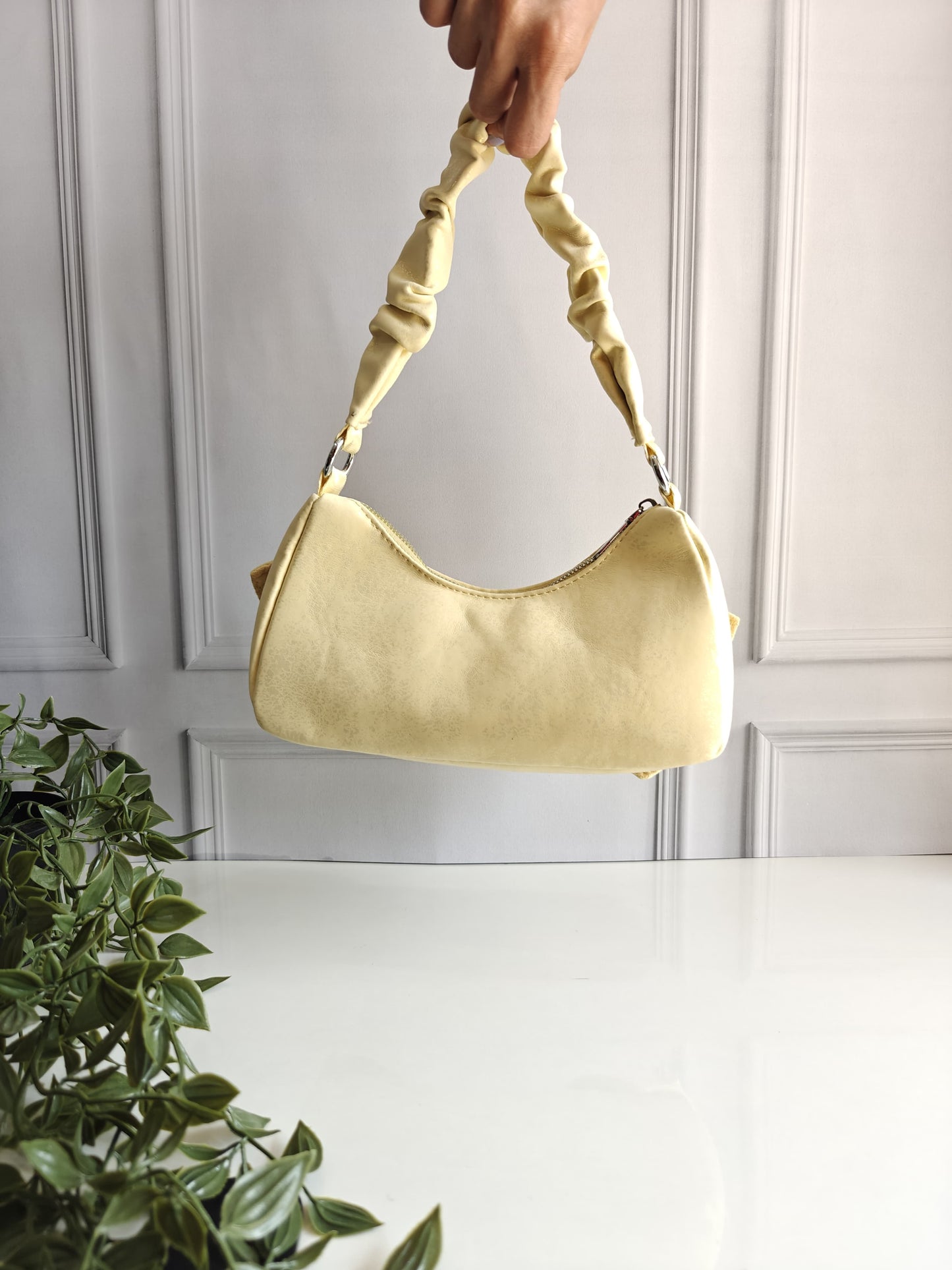 Bow Handbag with Ruched Handle