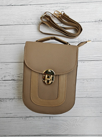 Elegant Structured Lock Sling Bag