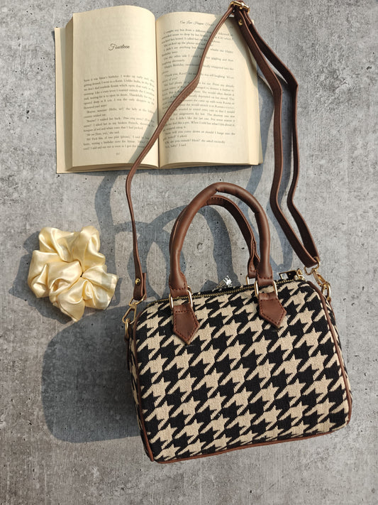 Houndstooth Pattern Sling Bag