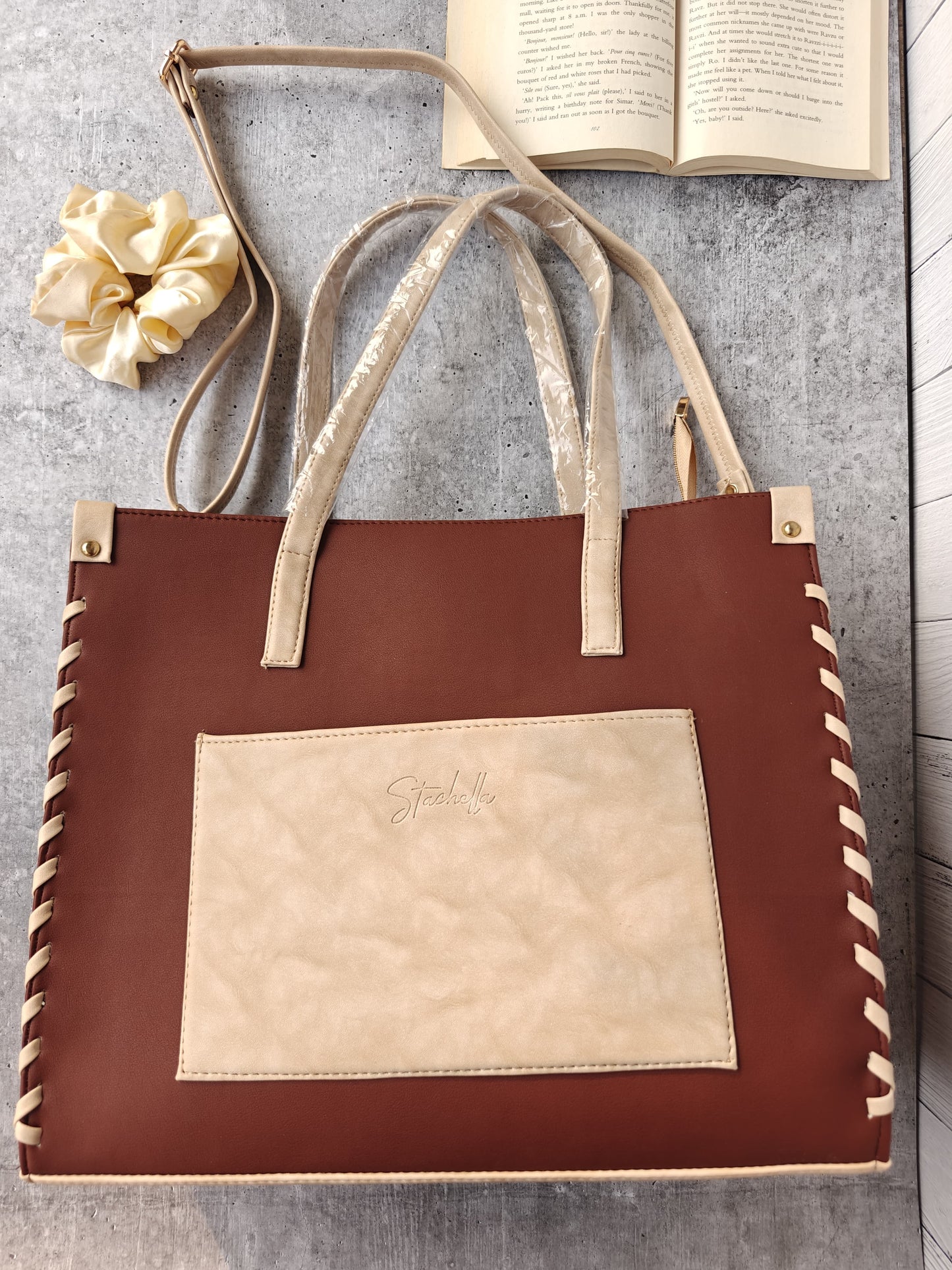 Brown Horizon Tech Tote