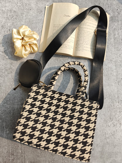 Chic Houndstooth Sling Bag