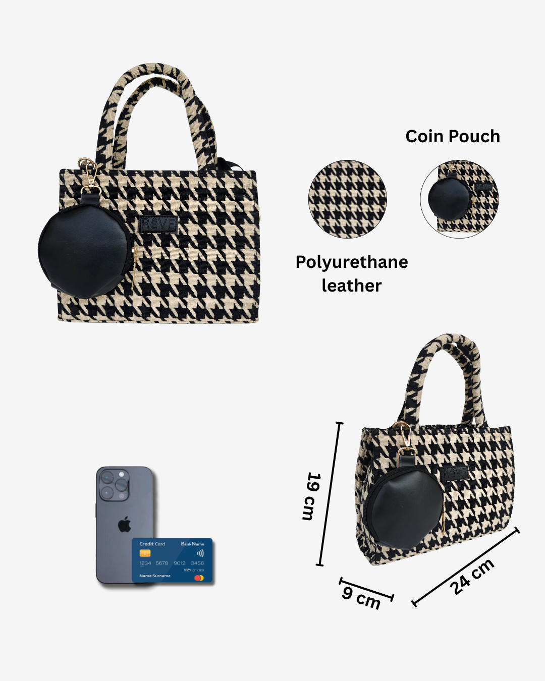 Siena Houndstooth Bag