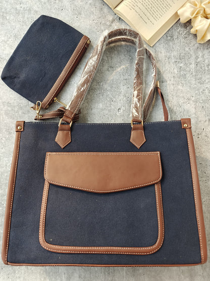 Stylish Navy Canvas Tote