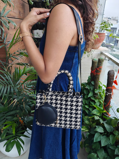 Chic Houndstooth Sling Bag