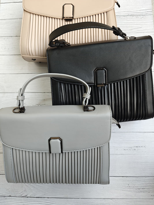 Sophisticated Pleated Top HandBag