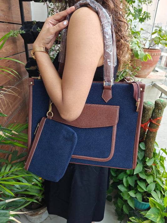 Stylish Navy Canvas Tote