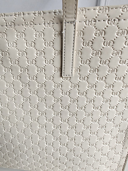 White Embossed Tote Bag